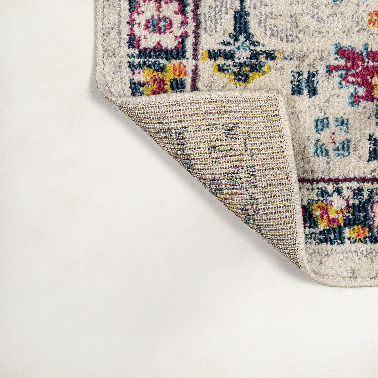 imageJONATHAN Y Modern Boho Floral BeigeMulti Indoor Area Rug 8x10 Bohemian Vintage EasyCleaning for Living Room Bedroom Kitchen Pet Friendly NonShedding MDP200B8BeigeMulti