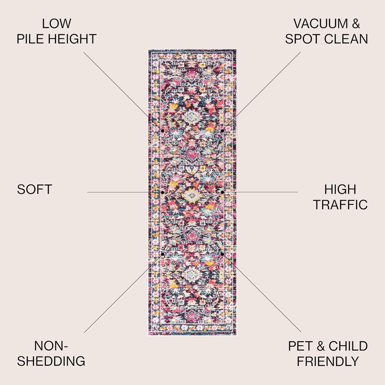 imageJONATHAN Y Modern Boho Floral BeigeMulti Indoor Area Rug 8x10 Bohemian Vintage EasyCleaning for Living Room Bedroom Kitchen Pet Friendly NonShedding MDP200B8MultiPurple