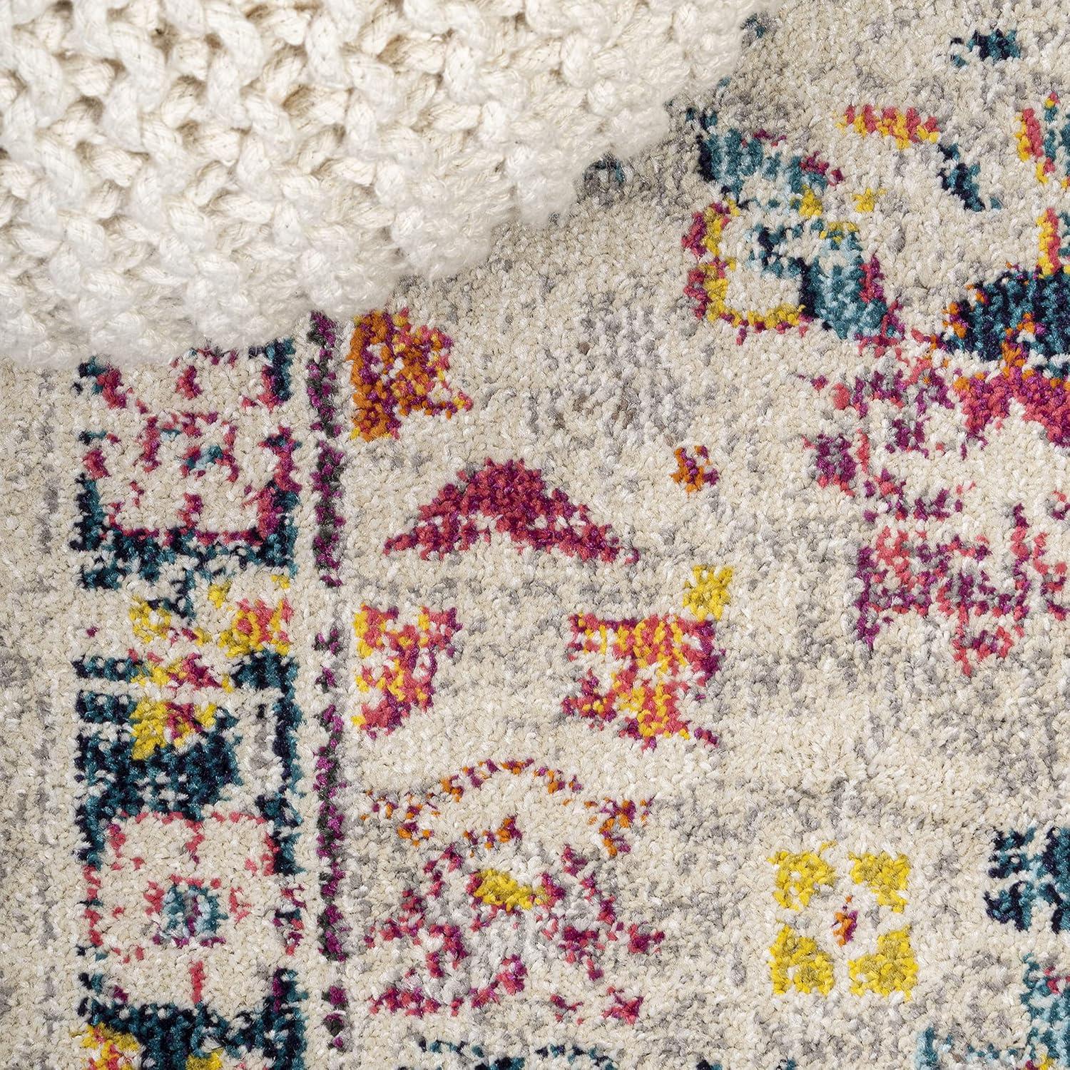 imageJONATHAN Y Modern Boho Floral BeigeMulti Indoor Area Rug 8x10 Bohemian Vintage EasyCleaning for Living Room Bedroom Kitchen Pet Friendly NonShedding MDP200B8BeigeMulti