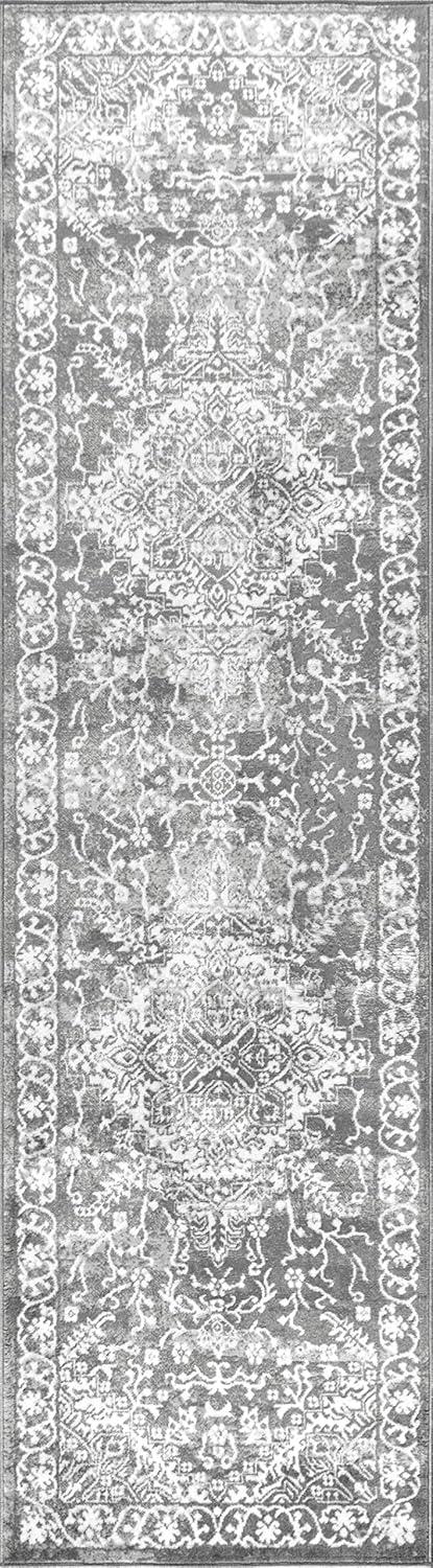imageJONATHAN Y Modern Vintage Medallion Light Gray Indoor Area Rug 8x10 Country Floral EasyCleaning for Living Room Bedroom Kitchen Pet Friendly NonShedding MDP100A8Light Grey