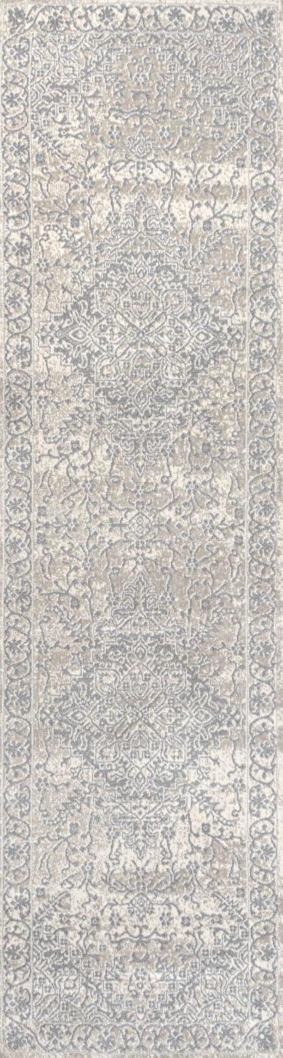imageJONATHAN Y Modern Vintage Medallion Light Gray Indoor Area Rug 8x10 Country Floral EasyCleaning for Living Room Bedroom Kitchen Pet Friendly NonShedding MDP100A8Cream
