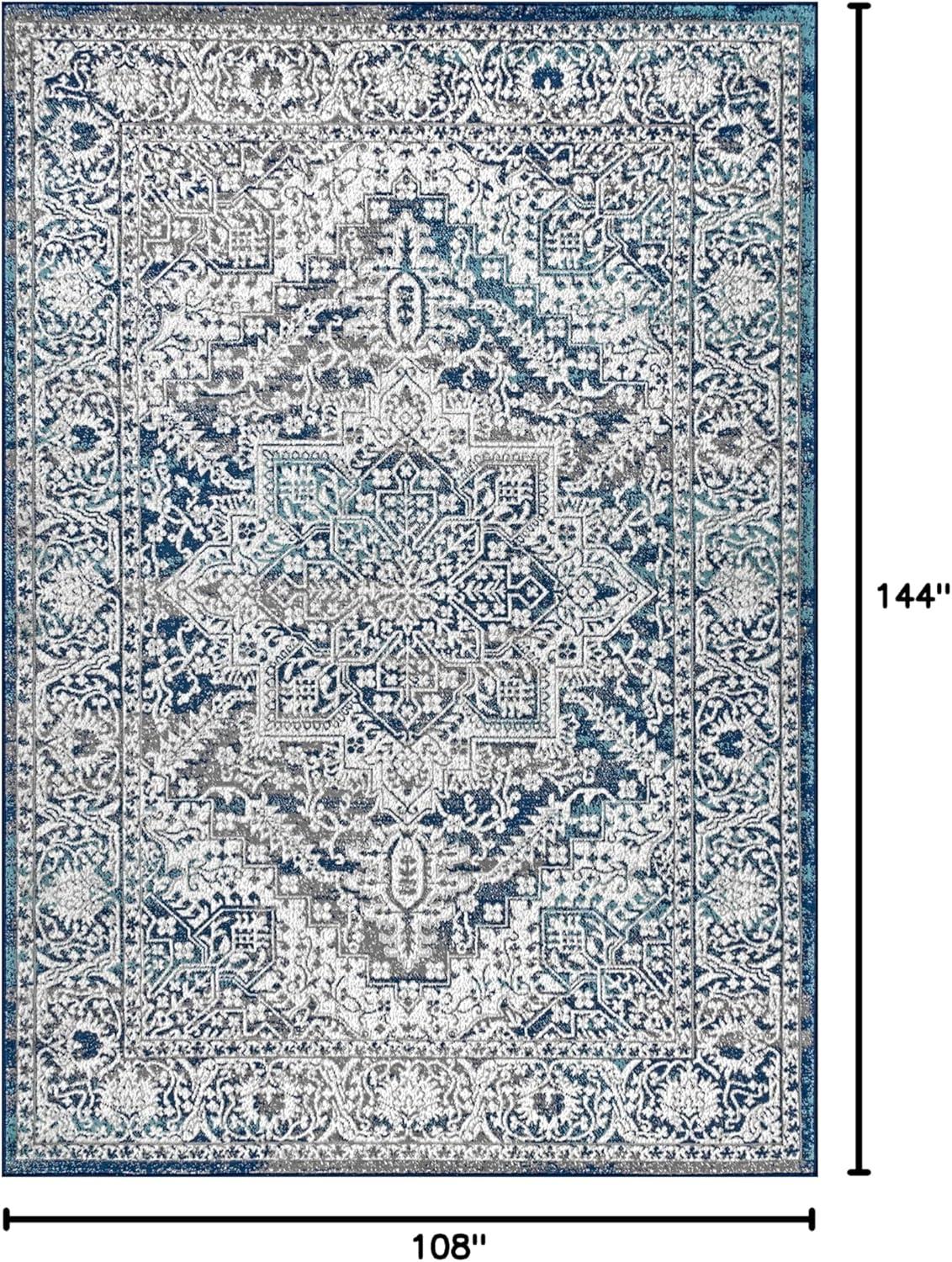 imageJONATHAN Y Modern Vintage Medallion Light Gray Indoor Area Rug 8x10 Country Floral EasyCleaning for Living Room Bedroom Kitchen Pet Friendly NonShedding MDP100A8Navy Light Grey