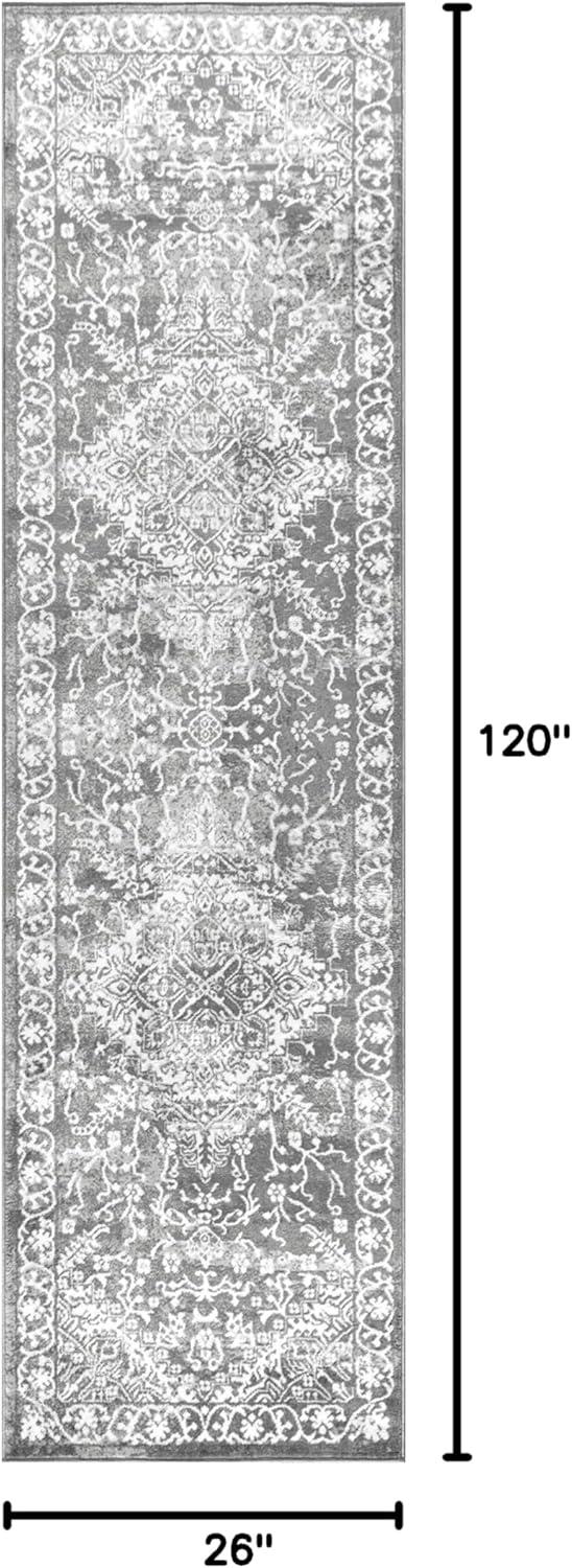 imageJONATHAN Y Modern Vintage Medallion Light Gray Indoor Area Rug 8x10 Country Floral EasyCleaning for Living Room Bedroom Kitchen Pet Friendly NonShedding MDP100A8Light Grey