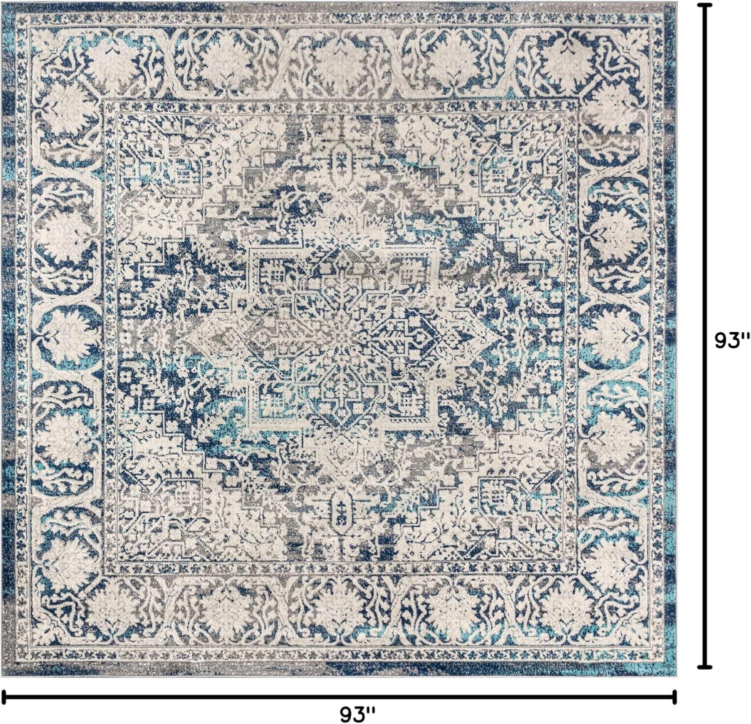 imageJONATHAN Y Modern Vintage Medallion Light Gray Indoor Area Rug 8x10 Country Floral EasyCleaning for Living Room Bedroom Kitchen Pet Friendly NonShedding MDP100A8Navy Light Grey