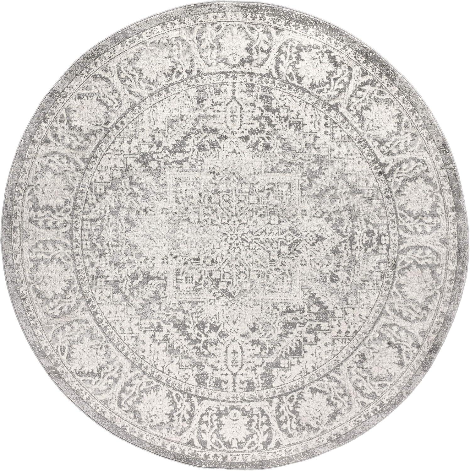 imageJONATHAN Y Modern Vintage Medallion Light Gray Indoor Area Rug 8x10 Country Floral EasyCleaning for Living Room Bedroom Kitchen Pet Friendly NonShedding MDP100A8Light Grey