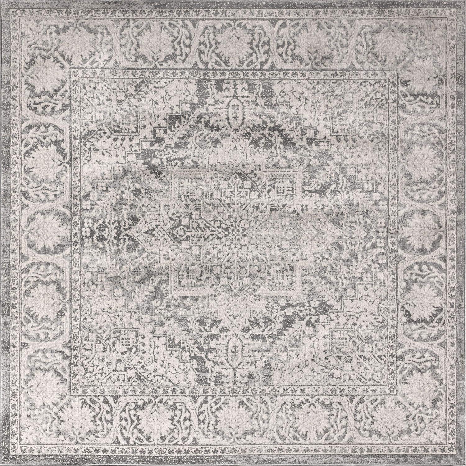 imageJONATHAN Y Modern Vintage Medallion Light Gray Indoor Area Rug 8x10 Country Floral EasyCleaning for Living Room Bedroom Kitchen Pet Friendly NonShedding MDP100A8Light Grey