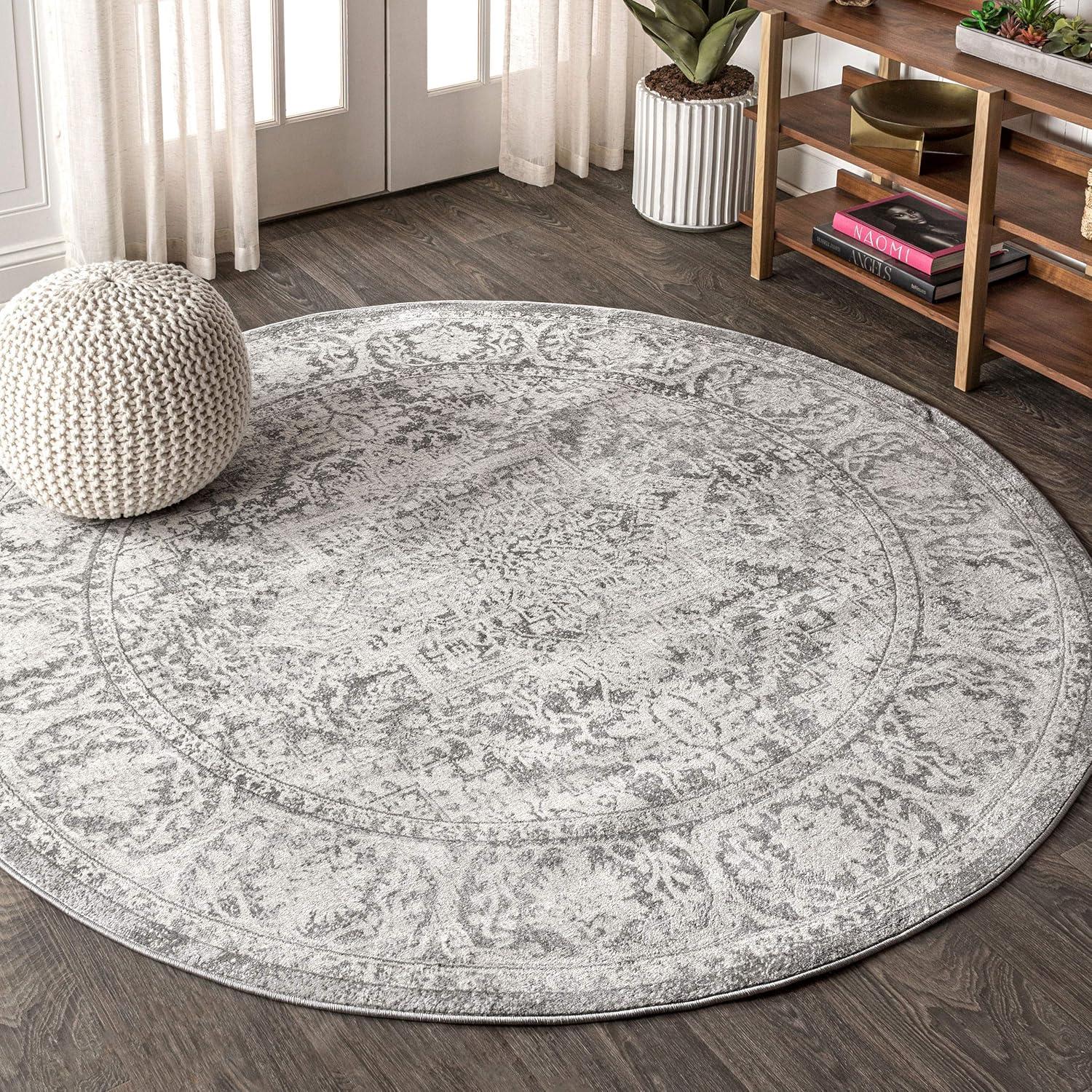 imageJONATHAN Y Modern Vintage Medallion Light Gray Indoor Area Rug 8x10 Country Floral EasyCleaning for Living Room Bedroom Kitchen Pet Friendly NonShedding MDP100A8Light Grey