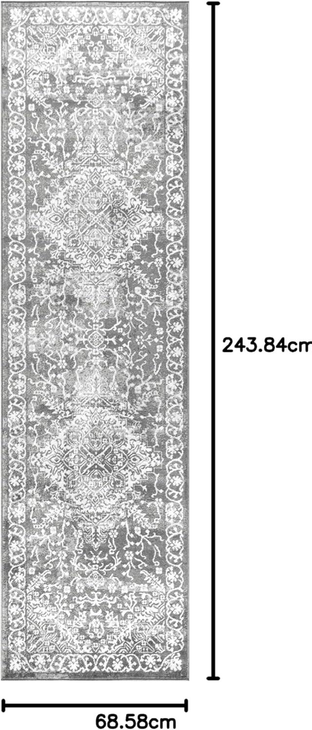 imageJONATHAN Y Modern Vintage Medallion Light Gray Indoor Area Rug 8x10 Country Floral EasyCleaning for Living Room Bedroom Kitchen Pet Friendly NonShedding MDP100A8Light Grey