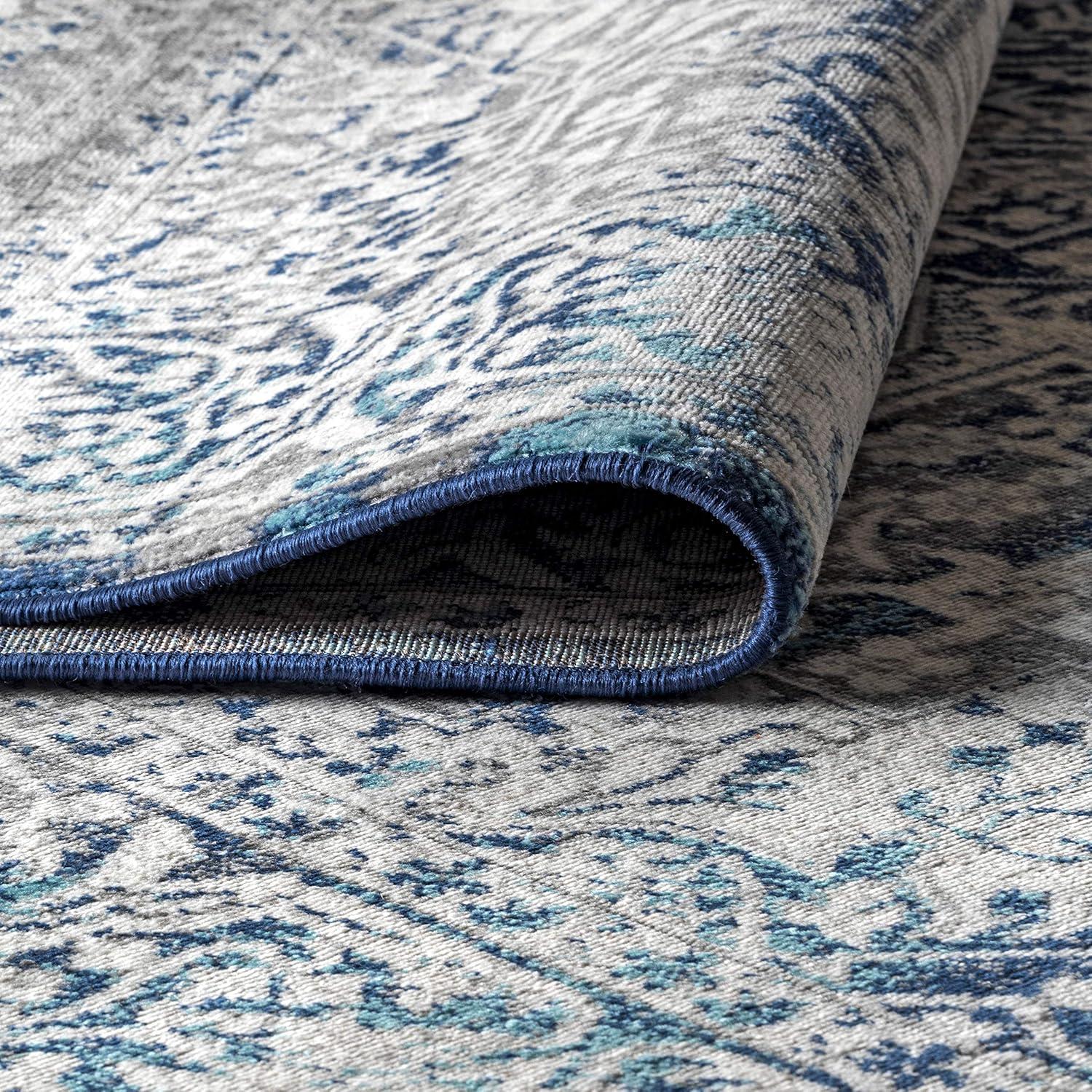 imageJONATHAN Y Modern Vintage Medallion Light Gray Indoor Area Rug 8x10 Country Floral EasyCleaning for Living Room Bedroom Kitchen Pet Friendly NonShedding MDP100A8Navy Light Grey