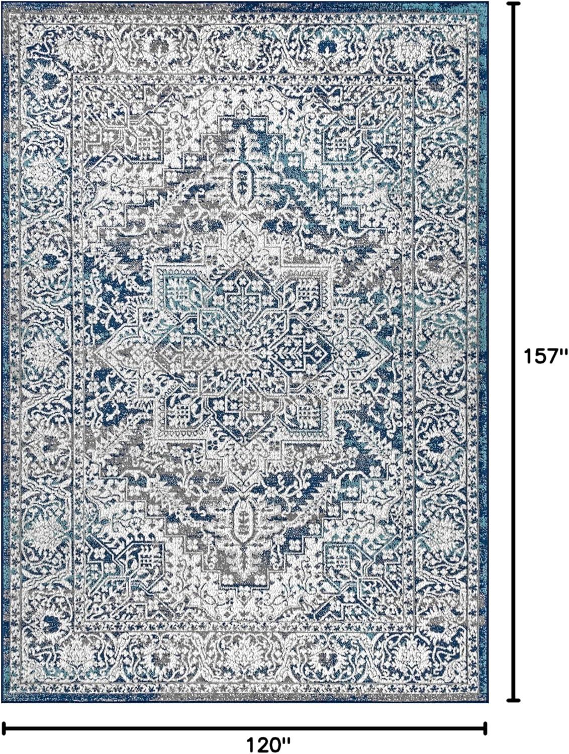 imageJONATHAN Y Modern Vintage Medallion Light Gray Indoor Area Rug 8x10 Country Floral EasyCleaning for Living Room Bedroom Kitchen Pet Friendly NonShedding MDP100A8Navy Light Grey