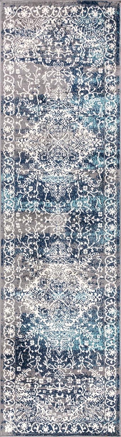 imageJONATHAN Y Modern Vintage Medallion Light Gray Indoor Area Rug 8x10 Country Floral EasyCleaning for Living Room Bedroom Kitchen Pet Friendly NonShedding MDP100A8Navy Light Grey