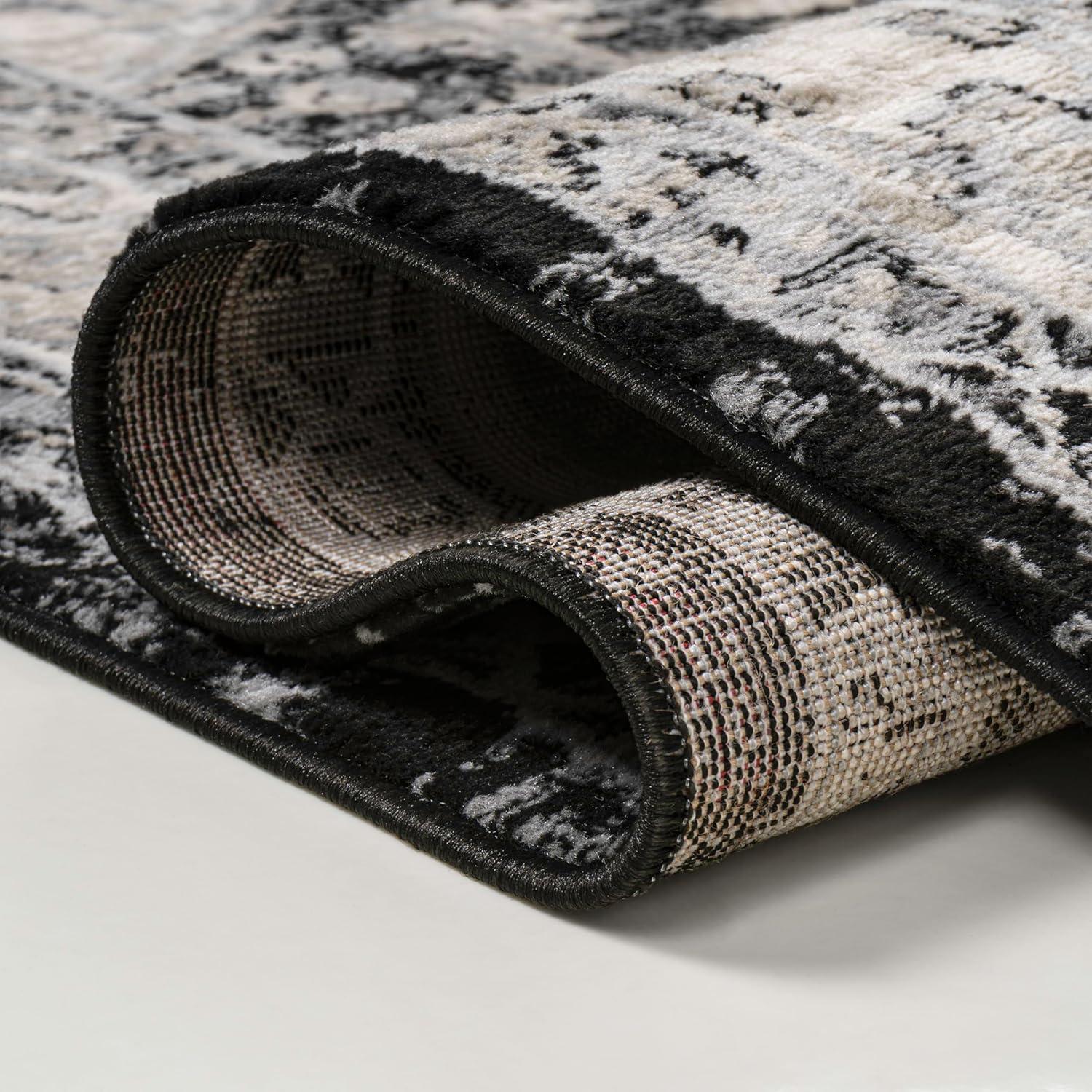 imageJONATHAN Y Modern Vintage Medallion Light GrayNavy Indoor Area Rug 8x10 Country Floral EasyCleaning for Living Room Bedroom Kitchen Pet Friendly NonShedding MDP106B8BlackIvory