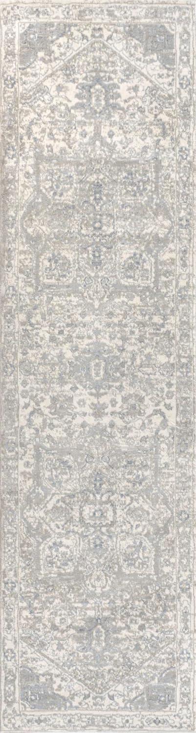 imageJONATHAN Y Modern Vintage Medallion Light GrayNavy Indoor Area Rug 8x10 Country Floral EasyCleaning for Living Room Bedroom Kitchen Pet Friendly NonShedding MDP106B8CreamLight Gray