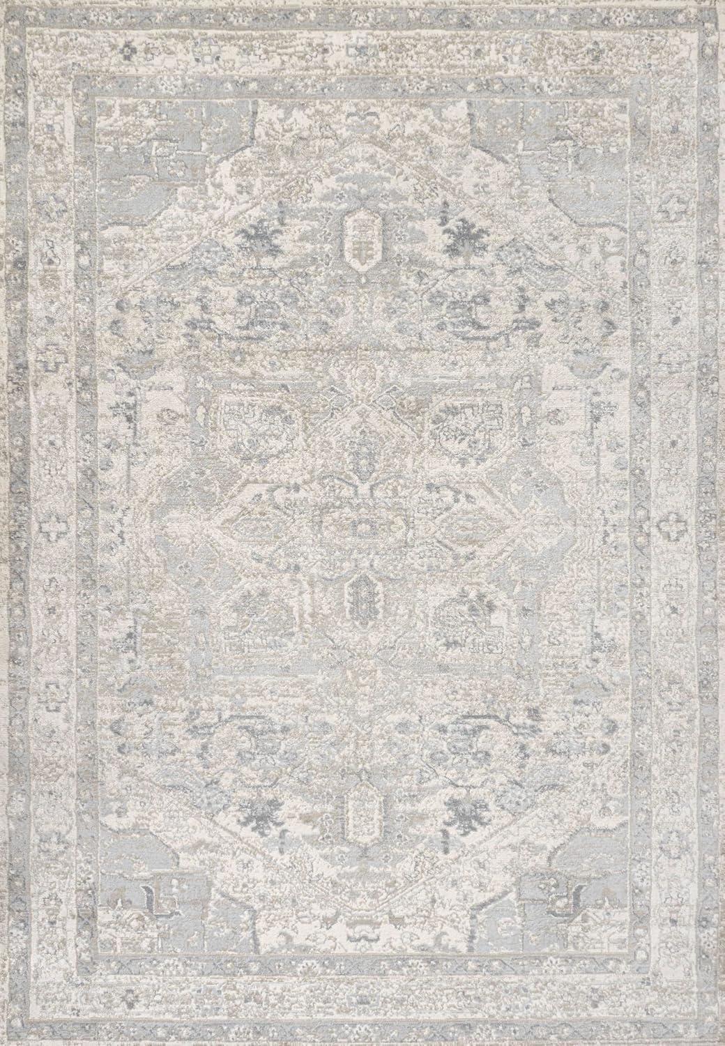 imageJONATHAN Y Modern Vintage Medallion Light GrayNavy Indoor Area Rug 8x10 Country Floral EasyCleaning for Living Room Bedroom Kitchen Pet Friendly NonShedding MDP106B8CreamLight Gray
