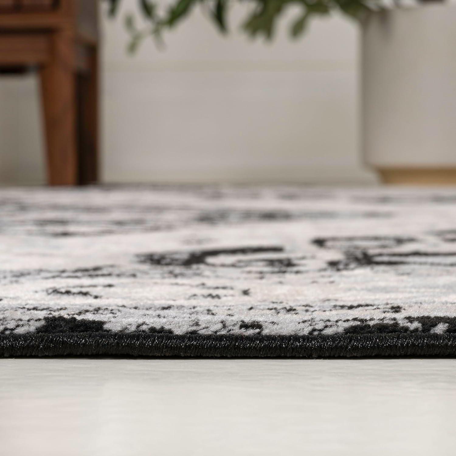 imageJONATHAN Y Modern Vintage Medallion Light GrayNavy Indoor Area Rug 8x10 Country Floral EasyCleaning for Living Room Bedroom Kitchen Pet Friendly NonShedding MDP106B8BlackIvory