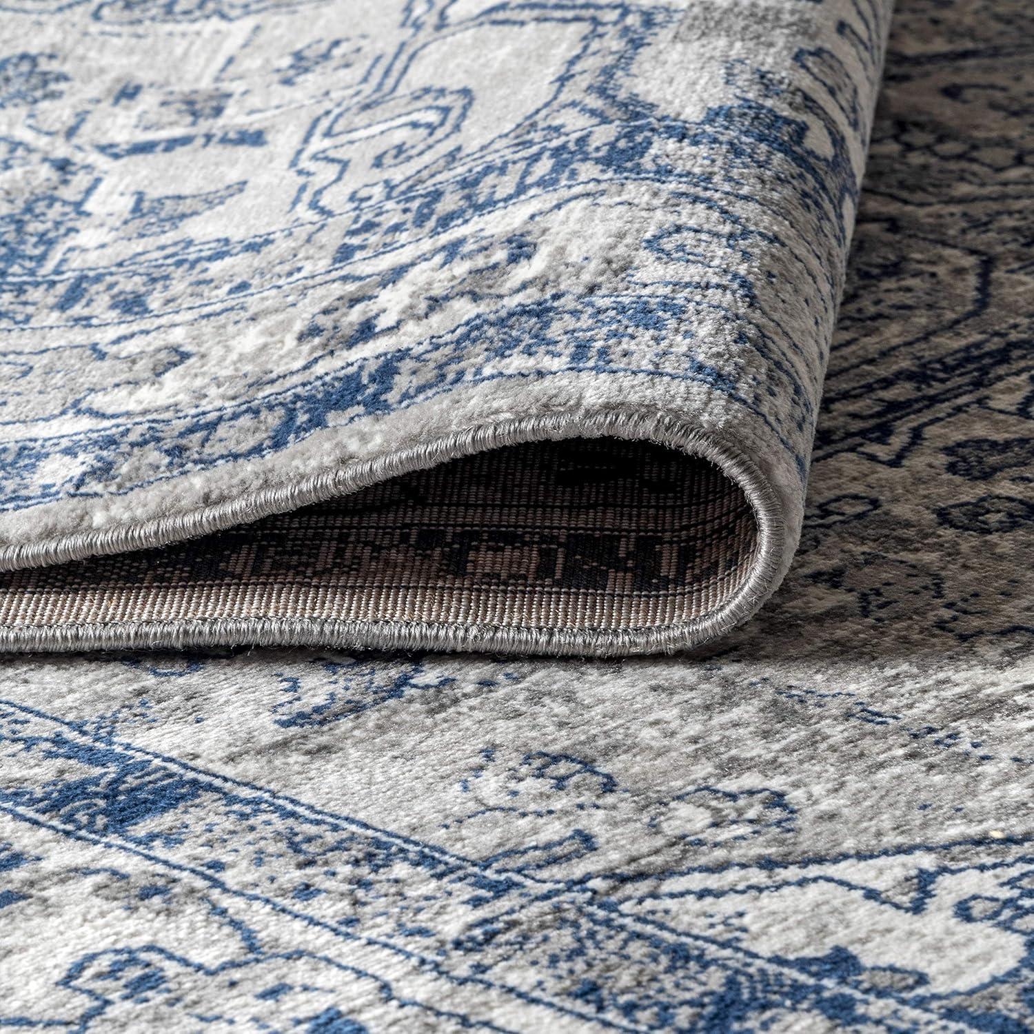 imageJONATHAN Y Modern Vintage Medallion Light GrayNavy Indoor Area Rug 8x10 Country Floral EasyCleaning for Living Room Bedroom Kitchen Pet Friendly NonShedding MDP106B8Light GreyNavy