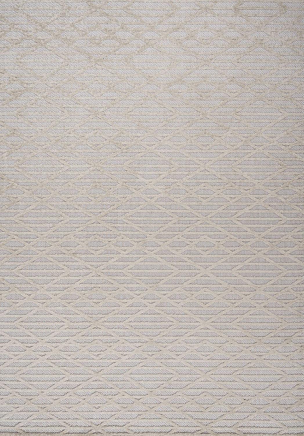 imageJONATHAN Y Moroccan Diamond Indoor Outdoor Area Rug 8X10 Beige Ararat HighLow Pile Modern for Backyard Patio Porch EasyCleaning High Traffic PetFriendly NonShedding SBH105A8Beige