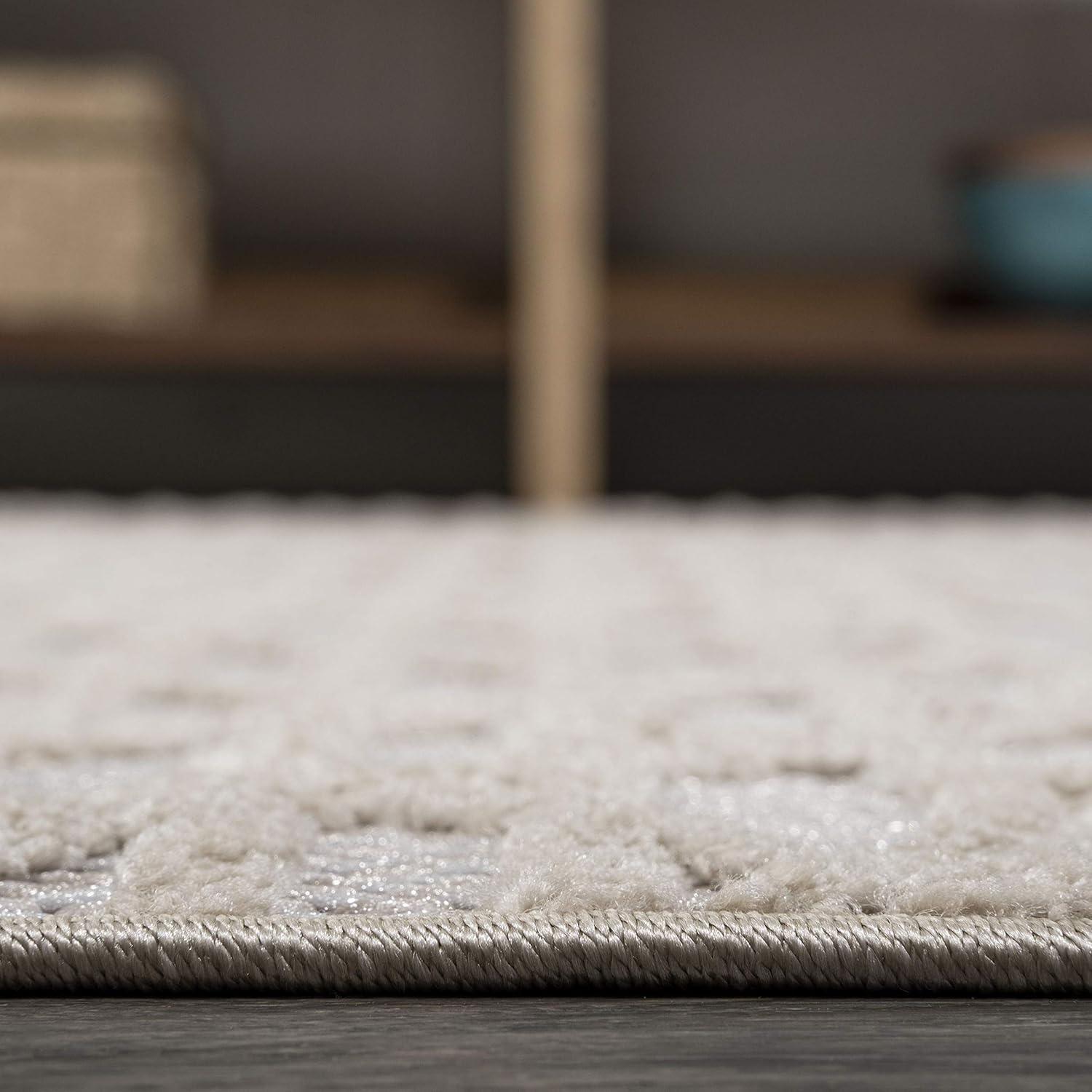 imageJONATHAN Y Moroccan Diamond Indoor Outdoor Area Rug 8X10 Beige Ararat HighLow Pile Modern for Backyard Patio Porch EasyCleaning High Traffic PetFriendly NonShedding SBH105A8Beige