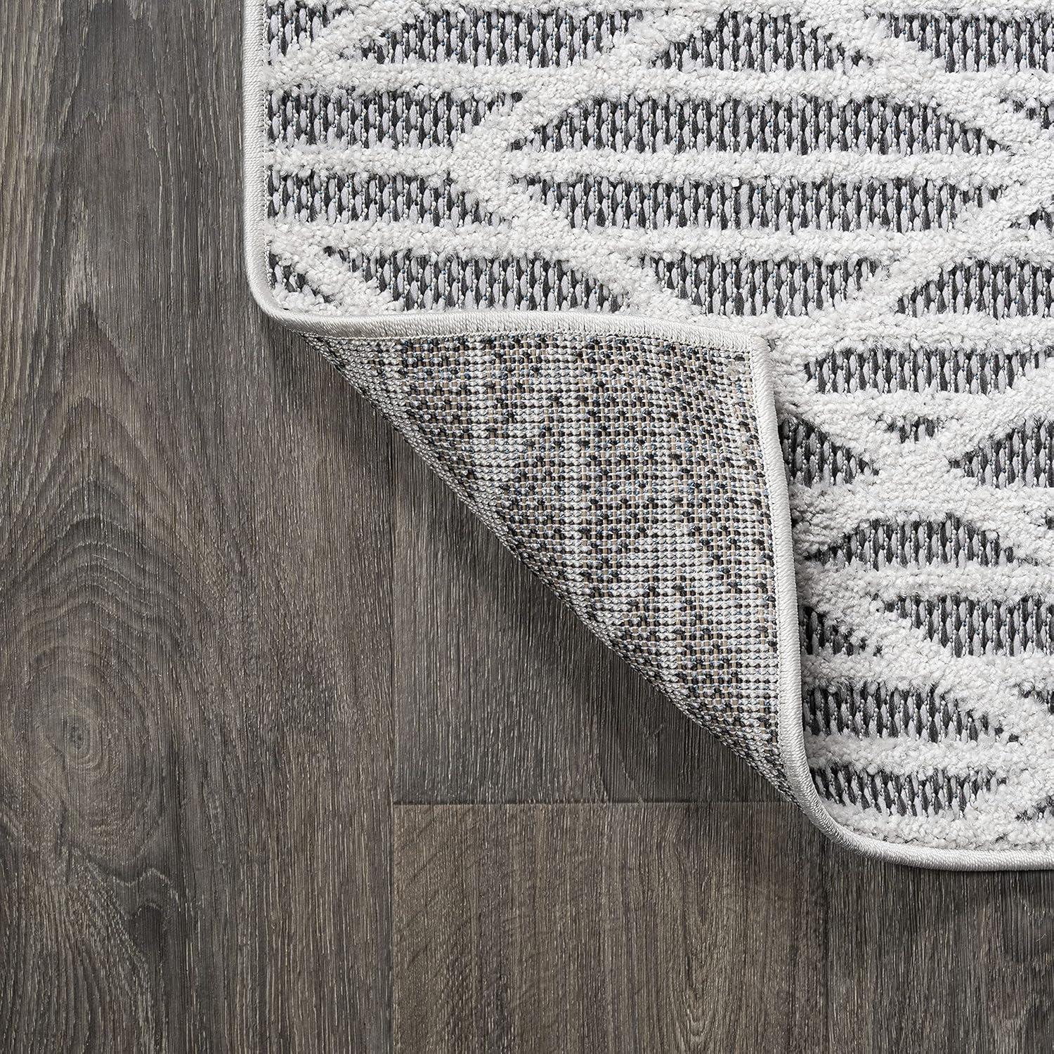 imageJONATHAN Y Moroccan Diamond Indoor Outdoor Area Rug 8X10 Beige Ararat HighLow Pile Modern for Backyard Patio Porch EasyCleaning High Traffic PetFriendly NonShedding SBH105A8BlackIvory