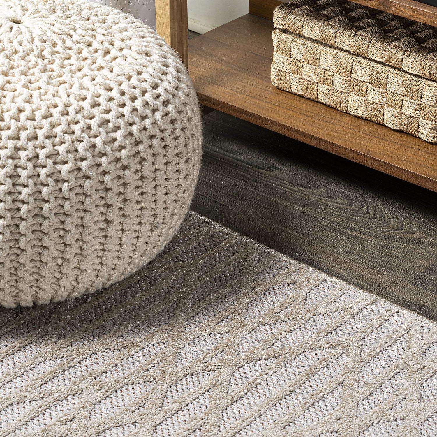 imageJONATHAN Y Moroccan Diamond Indoor Outdoor Area Rug 8X10 Beige Ararat HighLow Pile Modern for Backyard Patio Porch EasyCleaning High Traffic PetFriendly NonShedding SBH105A8Beige