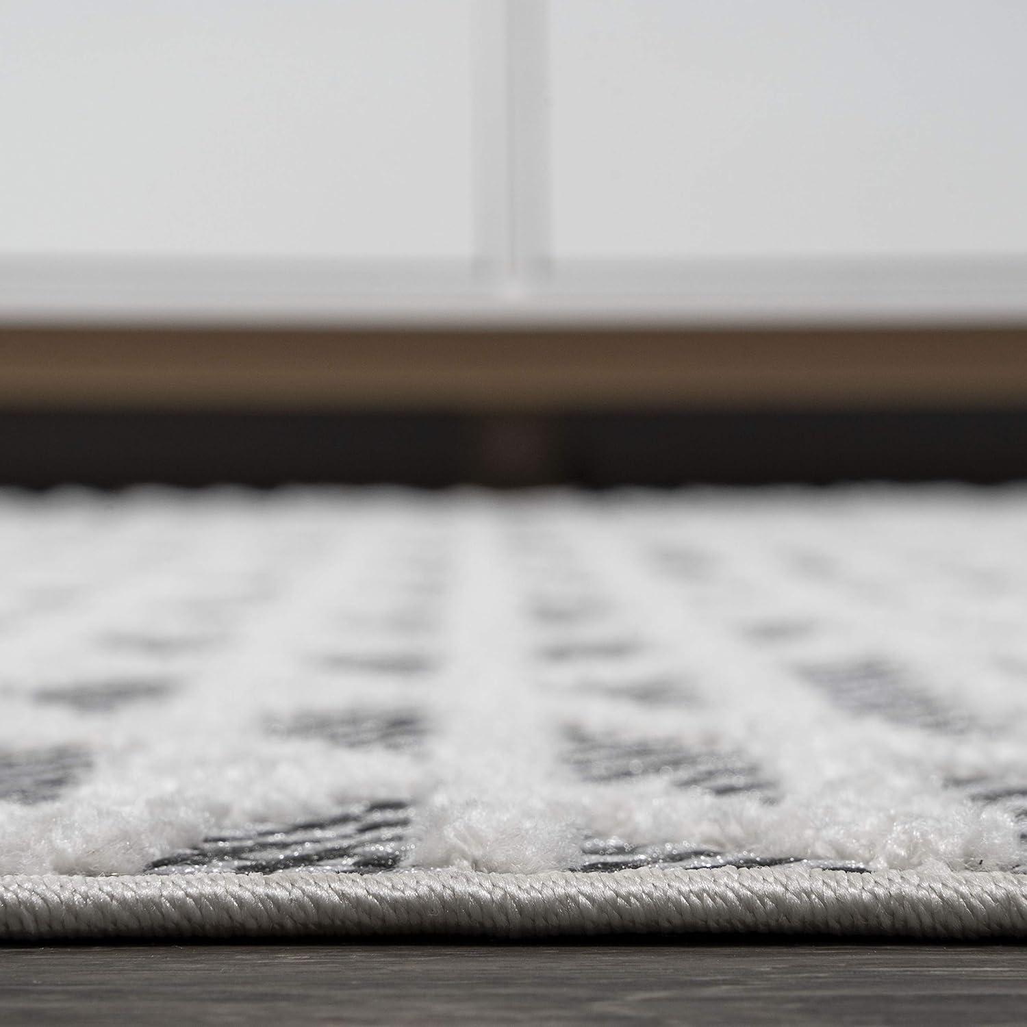 imageJONATHAN Y Moroccan Diamond Indoor Outdoor Area Rug 8X10 Beige Ararat HighLow Pile Modern for Backyard Patio Porch EasyCleaning High Traffic PetFriendly NonShedding SBH105A8BlackIvory