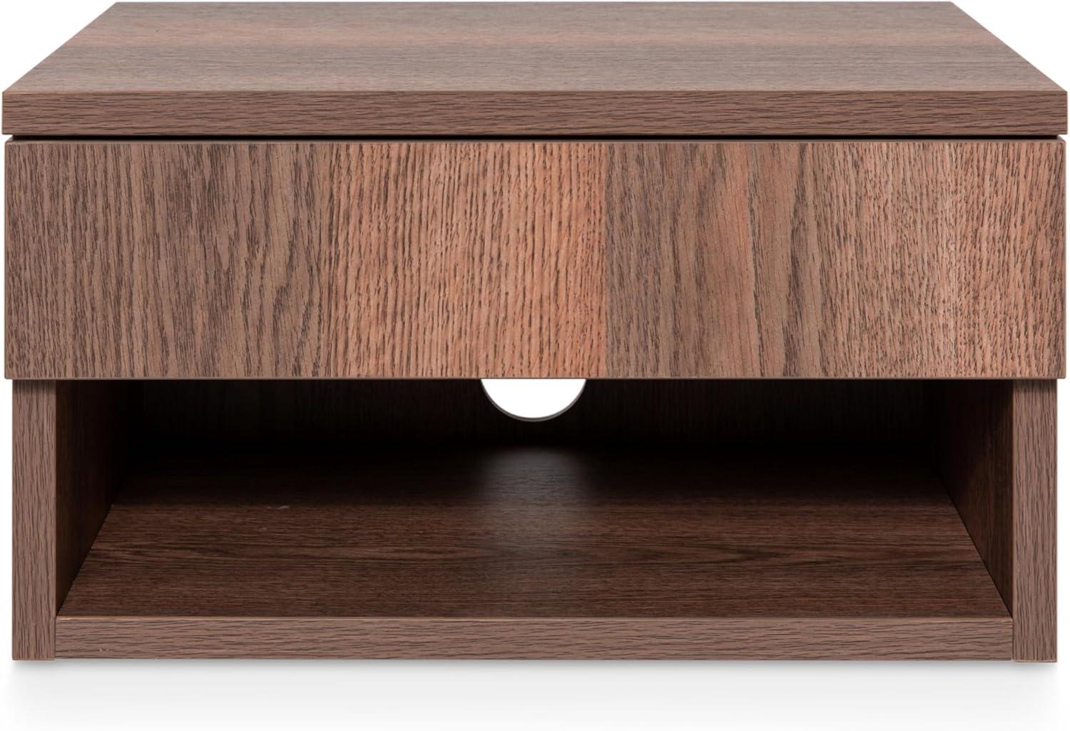 imageJONATHAN Y NST2001A Elise 1571quot Classic Contemporary Floating Wall Mounted Nightstand with SoftClose Tambour Drawer and Cable Hole BlackLight OakDark Brown