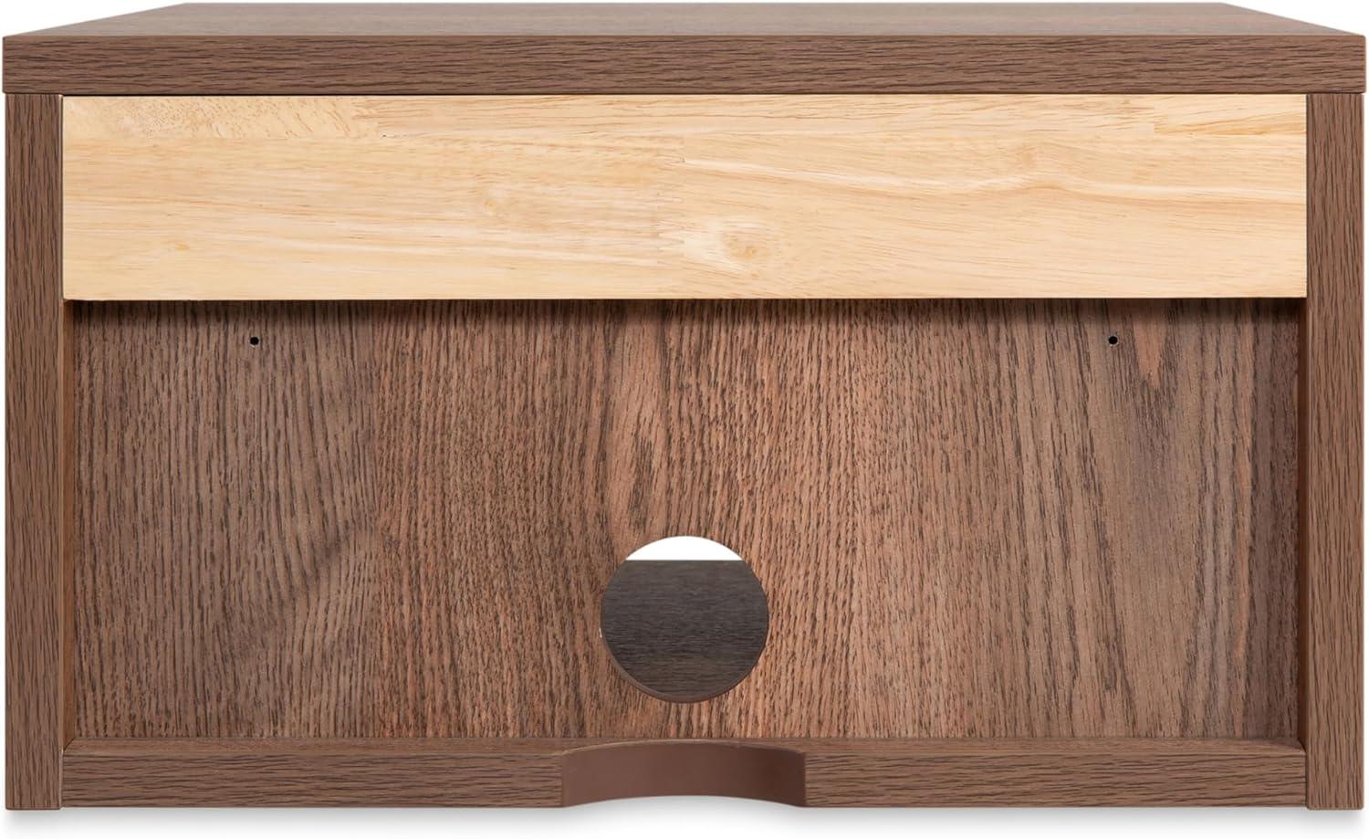 imageJONATHAN Y NST2001A Elise 1571quot Classic Contemporary Floating Wall Mounted Nightstand with SoftClose Tambour Drawer and Cable Hole BlackLight OakDark Brown