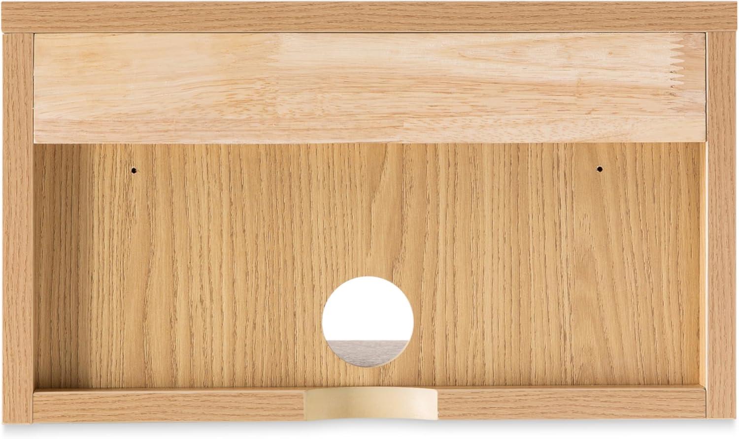 imageJONATHAN Y NST2001A Elise 1571quot Classic Contemporary Floating Wall Mounted Nightstand with SoftClose Tambour Drawer and Cable Hole BlackLight OakLight Oak