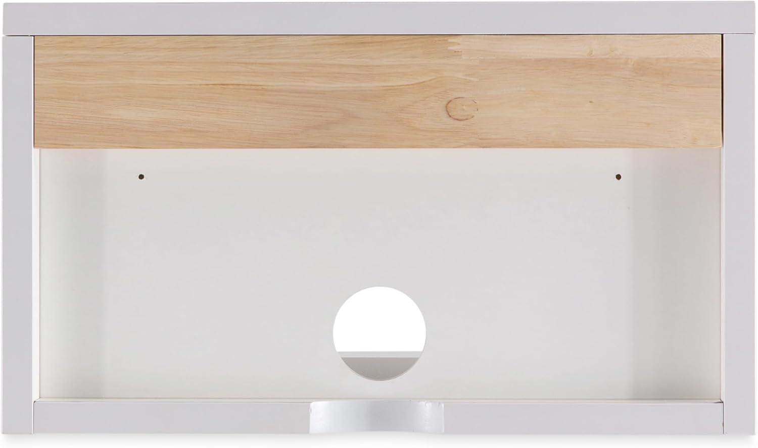 imageJONATHAN Y NST2001A Elise 1571quot Classic Contemporary Floating Wall Mounted Nightstand with SoftClose Tambour Drawer and Cable Hole BlackLight OakWhiteLight Oak