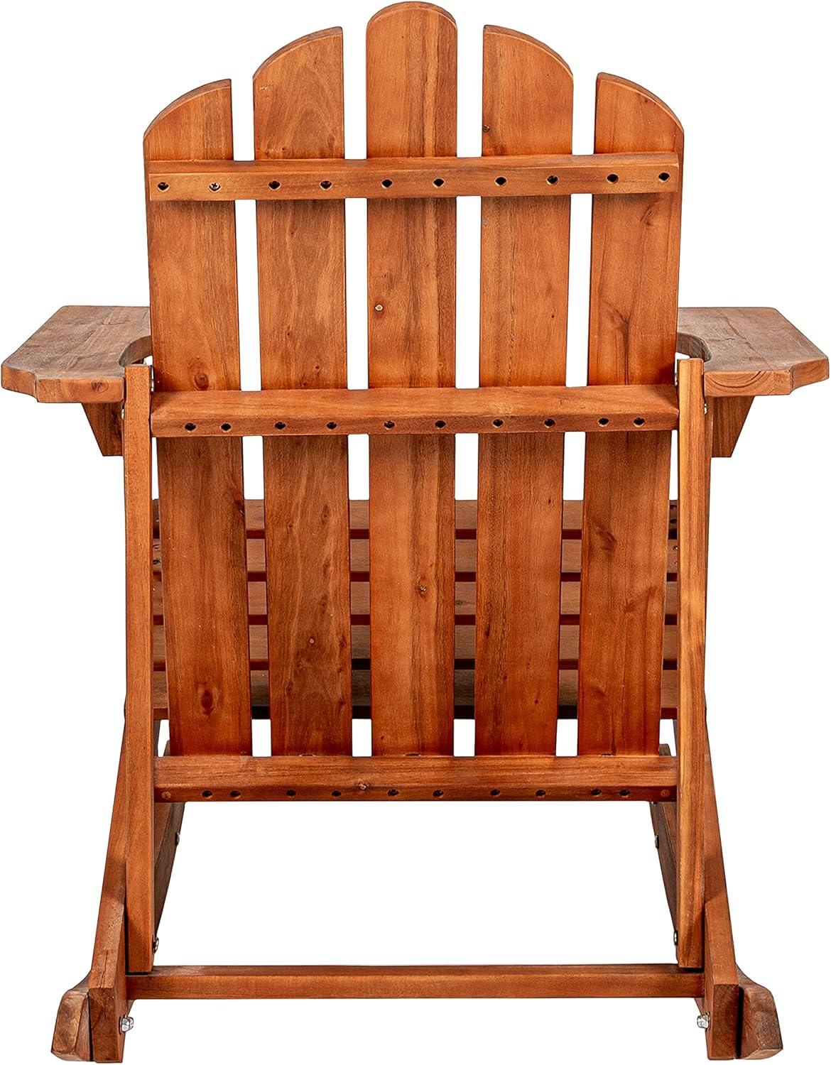 imageJONATHAN Y PAT1000A Kiawah Outdoor Patio Classic Acacia Wood Adirondack Rocking Chair for Garden Lawn Backyard Pool Deck Beach Firepit Light BrownLight Brown