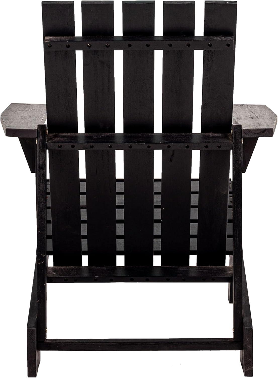 imageJONATHAN Y PAT1001B Irving Outdoor Patio Modern Acacia Wood Adirondack Chair for Garden Lawn Backyard Pool Deck Beach Firepit GrayBlack