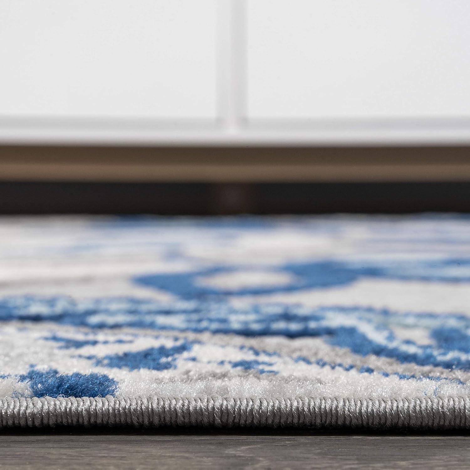 imageJONATHAN Y Paisley HighLow Indoor Outdoor Area Rug 8X10 OrangeBlue Julien for Backyard Patio Porch EasyCleaning High Traffic PetFriendly NonShedding AMC102B8BlueLight Gray