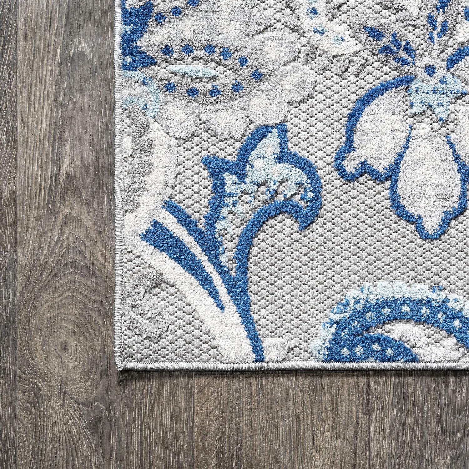 imageJONATHAN Y Paisley HighLow Indoor Outdoor Runner Rug 2X8 OrangeMulti Gordes for Backyard Patio Porch EasyCleaning High Traffic PetFriendly NonShedding AMC103B28Light GrayBlue