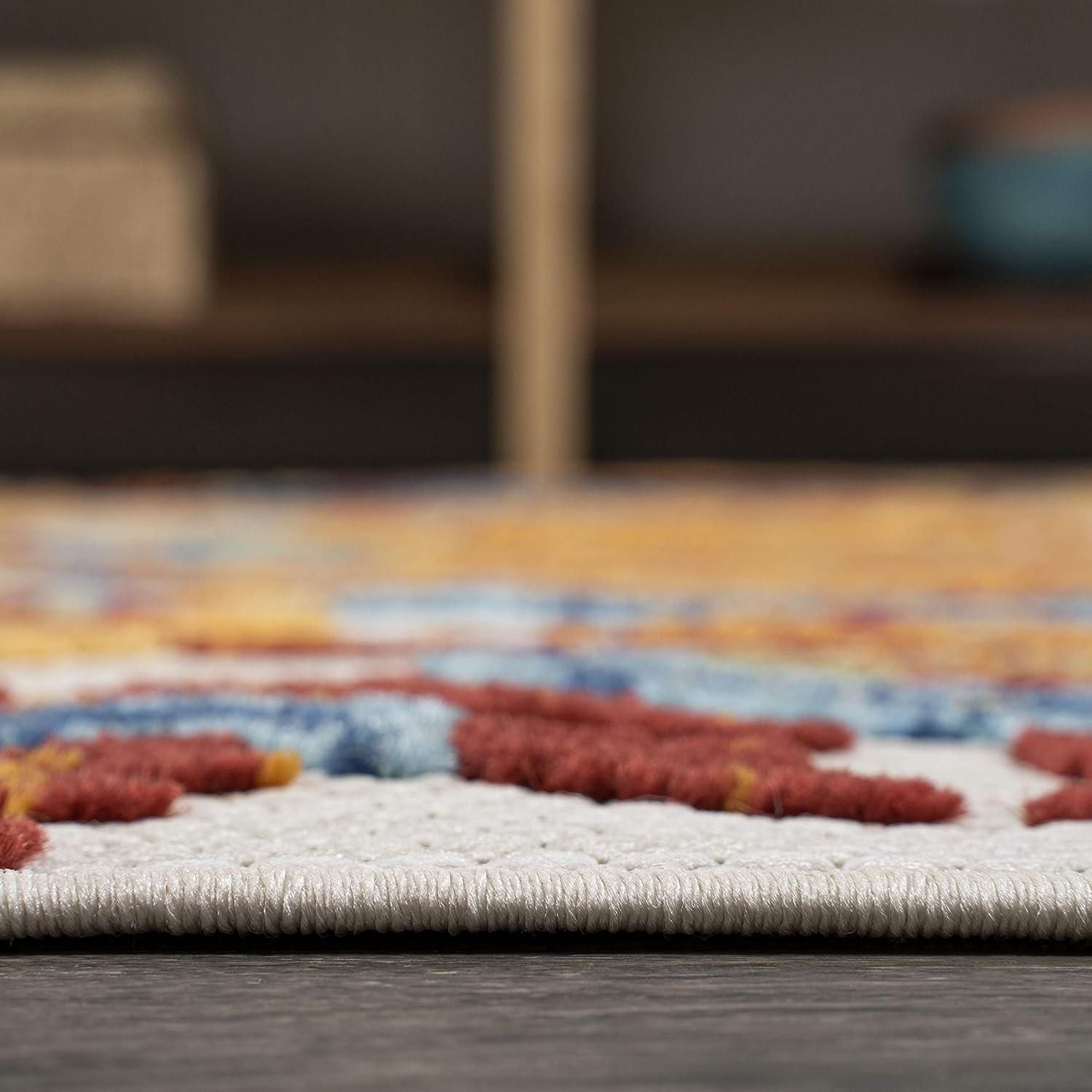 imageJONATHAN Y Paisley HighLow Indoor Outdoor Runner Rug 2X8 OrangeMulti Gordes for Backyard Patio Porch EasyCleaning High Traffic PetFriendly NonShedding AMC103B28OrangeMulti