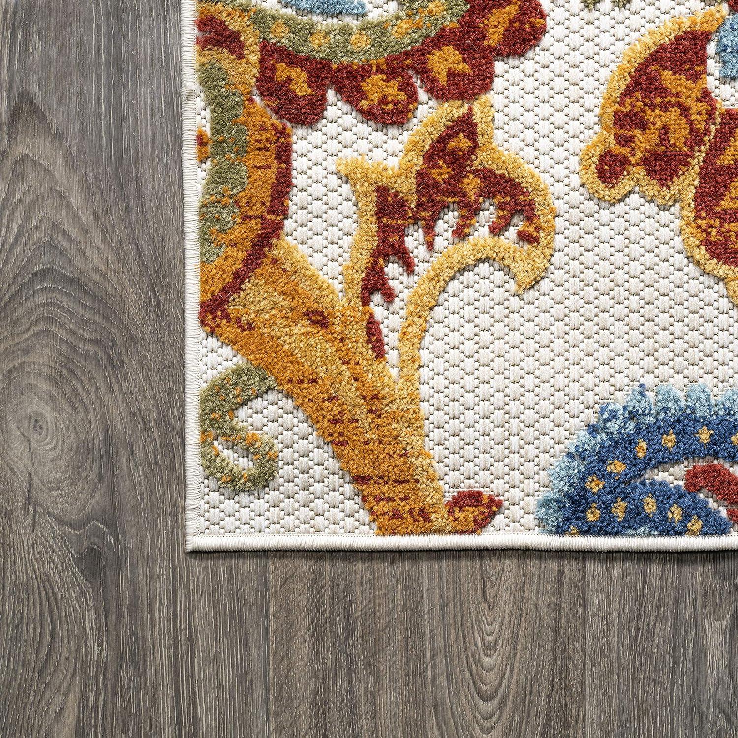 imageJONATHAN Y Paisley HighLow Indoor Outdoor Runner Rug 2X8 OrangeMulti Gordes for Backyard Patio Porch EasyCleaning High Traffic PetFriendly NonShedding AMC103B28OrangeMulti