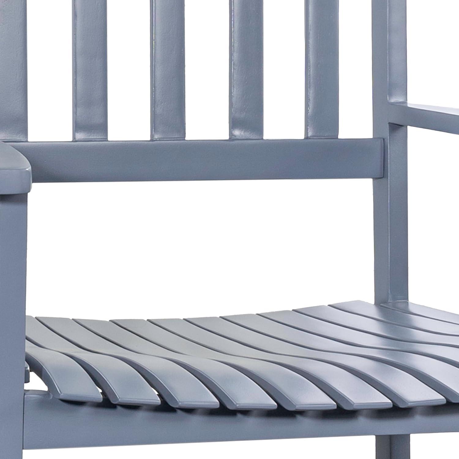 imageJONATHAN Y RCK300D Seagrove Farmhouse Classic SlatBack 350LBS Support Acacia Wood Outdoor Rocking Chair Traditional Coastal Cottage Vintage Shabby Chic AlmondCashmere Blue