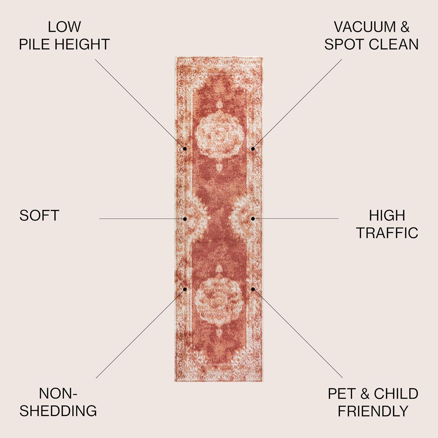 imageJONATHAN Y Rosalia Cottage Medallion NavyIvory Indoor Area Rug 8x10 Vintage Bohemian EasyCleaning for Living Room Bedroom Kitchen Pet Friendly NonShedding MDP403D8PeachIvory