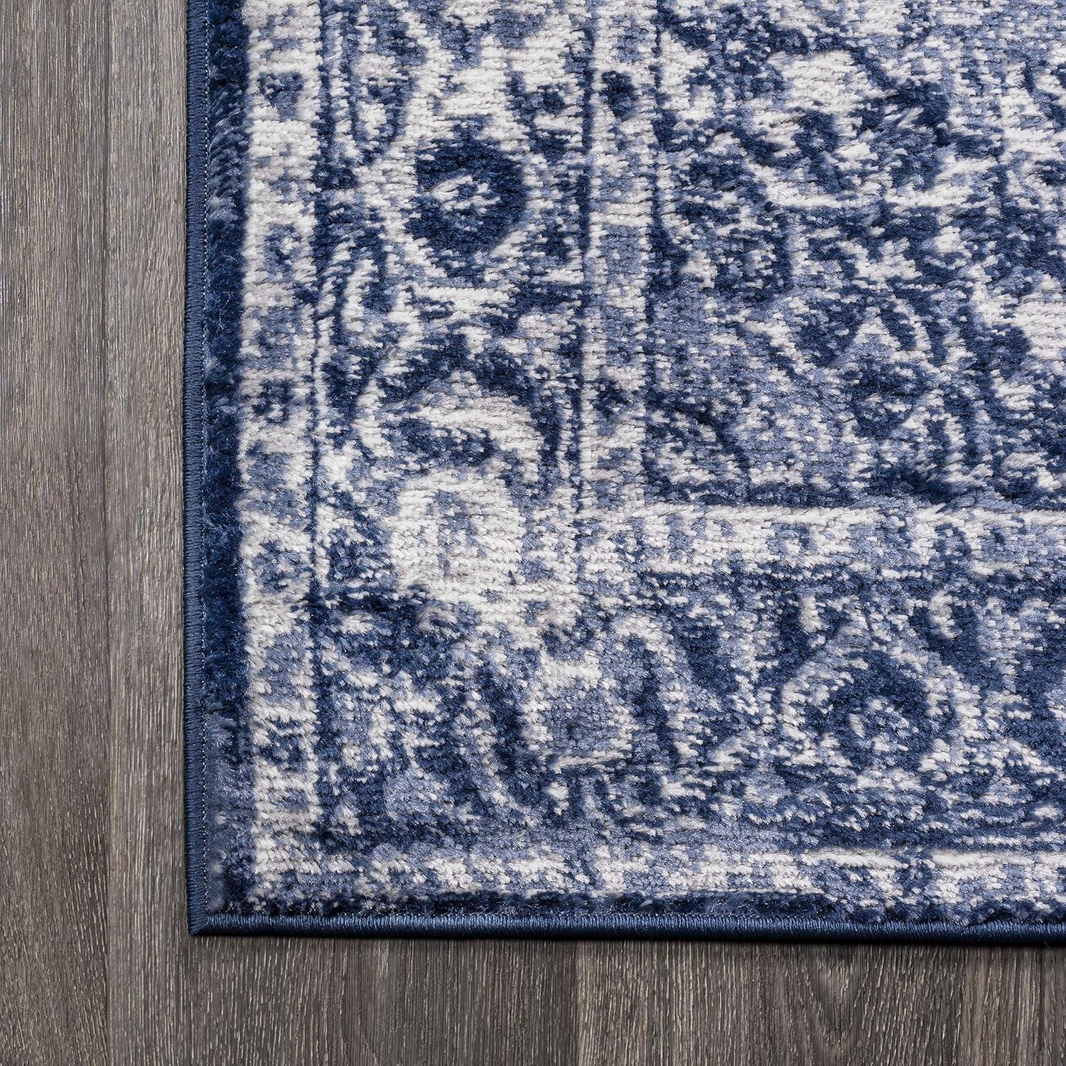 imageJONATHAN Y Rosalia Cottage Medallion NavyIvory Indoor Area Rug 8x10 Vintage Bohemian EasyCleaning for Living Room Bedroom Kitchen Pet Friendly NonShedding MDP403D8Dark BlueIvory