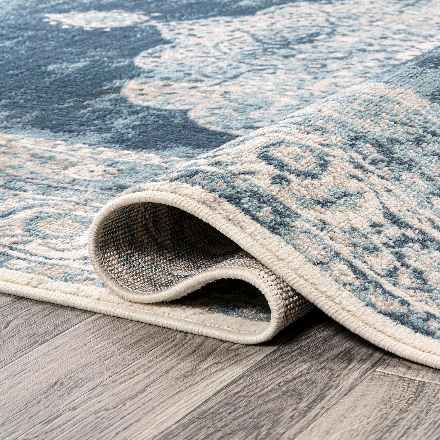 imageJONATHAN Y Rosalia Cottage Medallion NavyIvory Indoor Area Rug 8x10 Vintage Bohemian EasyCleaning for Living Room Bedroom Kitchen Pet Friendly NonShedding MDP403D8IvoryBlue