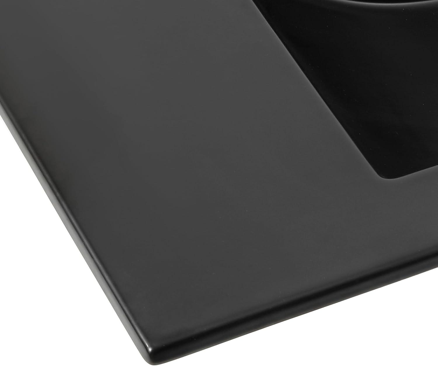 imageJONATHAN Y SNK1001A Ancillary 3Hole 24 in W x 1825 in D Classic Contemporary Rectangular Ceramic Single Sink Basin Vanity Top WhiteBlack