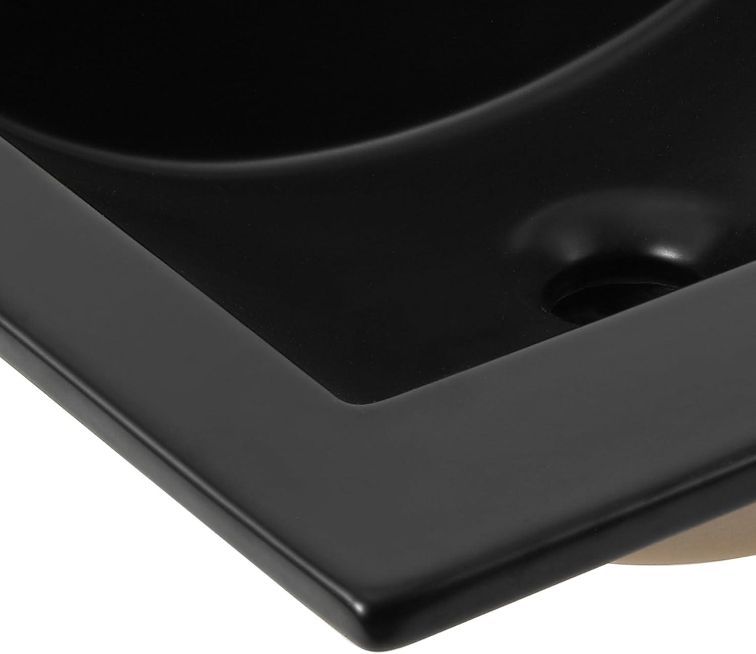 imageJONATHAN Y SNK1001A Ancillary 3Hole 24 in W x 1825 in D Classic Contemporary Rectangular Ceramic Single Sink Basin Vanity Top WhiteBlack