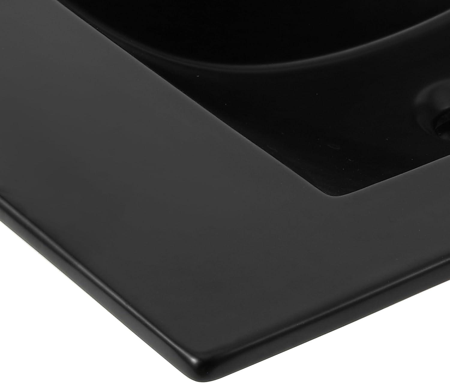 imageJONATHAN Y SNK1001A Ancillary 3Hole 24 in W x 1825 in D Classic Contemporary Rectangular Ceramic Single Sink Basin Vanity Top WhiteBlack