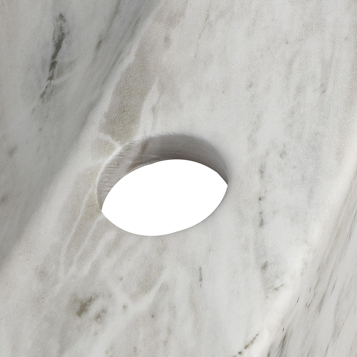 imageJONATHAN Y SNK1004CR Felix 15 in W x 8 in D Modern Wall Mounted Rectangular Ceramic Mini Sink Basin RightSide Faucet White Marble EffectGrey Marble Effect