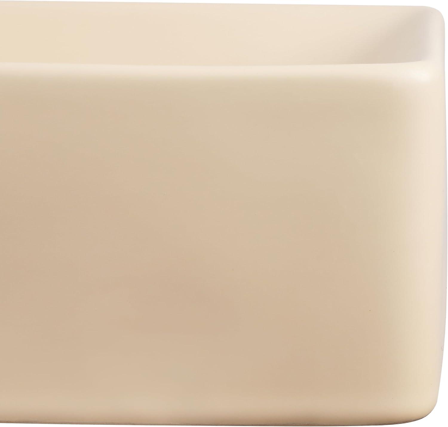 imageJONATHAN Y SNK1004CR Felix 15 in W x 8 in D Modern Wall Mounted Rectangular Ceramic Mini Sink Basin RightSide Faucet White Marble EffectMatte Beige