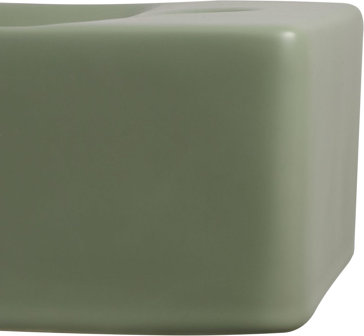 imageJONATHAN Y SNK1004CR Felix 15 in W x 8 in D Modern Wall Mounted Rectangular Ceramic Mini Sink Basin RightSide Faucet White Marble EffectMatte Olive