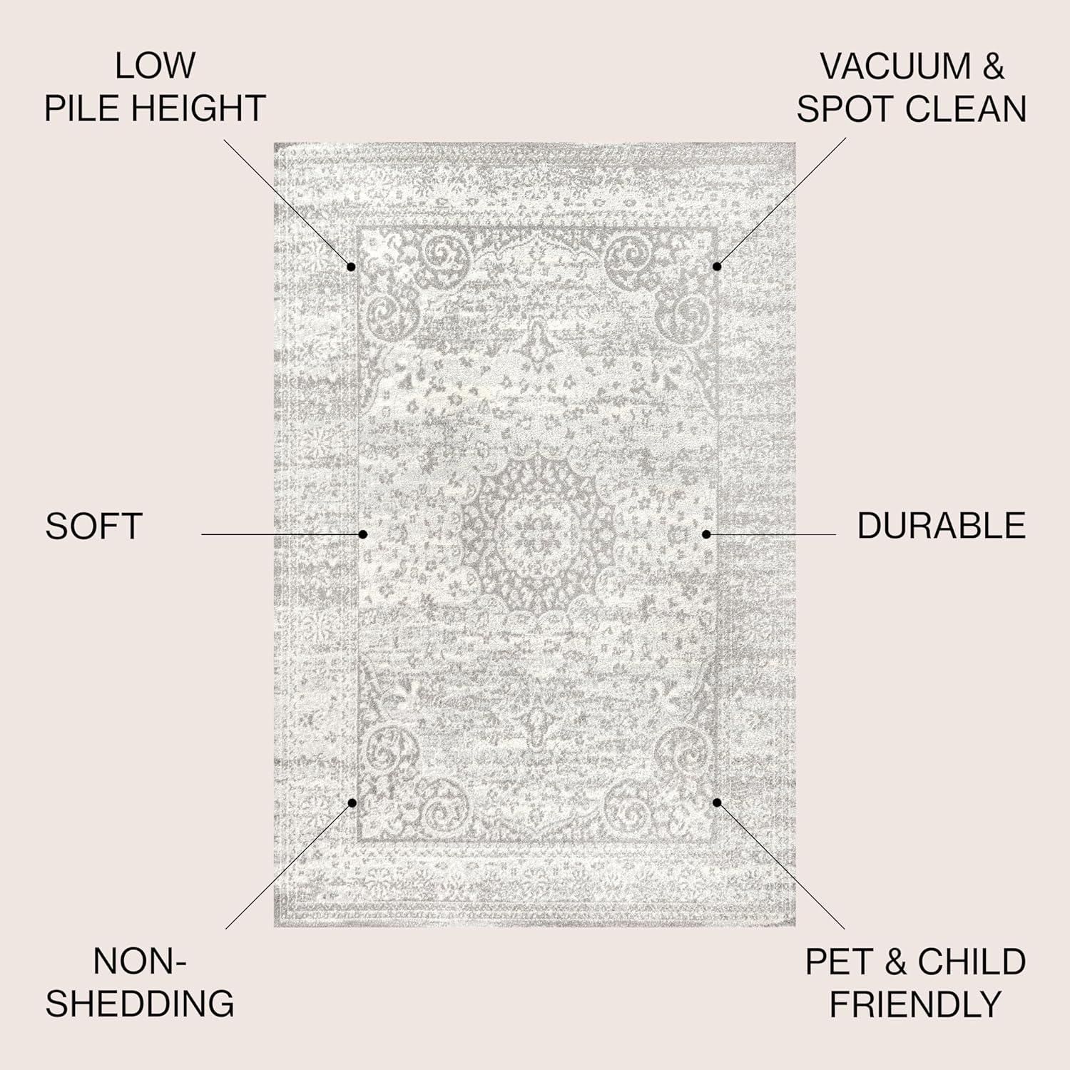 imageJONATHAN Y Scala Ornate Vintage GrayCream Runner Rug 2x8 Medallion Bohemian EasyCleaning for Living Room Bedroom Kitchen Pet Friendly NonShedding BMF109B28GrayCream