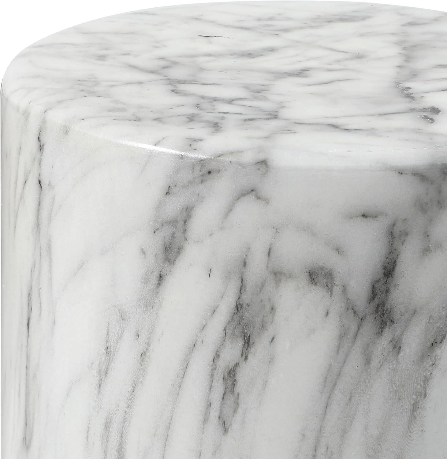 imageJONATHAN Y TBL1101A Troy 16quot Modern Minimalist Faux Marble Column IndoorOutdoor IndoorOutdoor Accent Table Modern Contemporary Minimalist Transitional for Living Room Garden Patio GrayWhiteGrayWhite