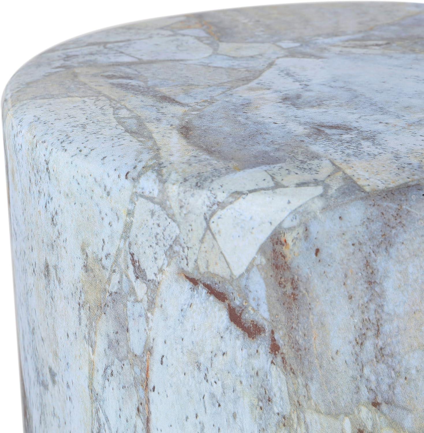 imageJONATHAN Y TBL1101A Troy 16quot Modern Minimalist Faux Marble Column IndoorOutdoor IndoorOutdoor Accent Table Modern Contemporary Minimalist Transitional for Living Room Garden Patio GrayWhiteGrayGold