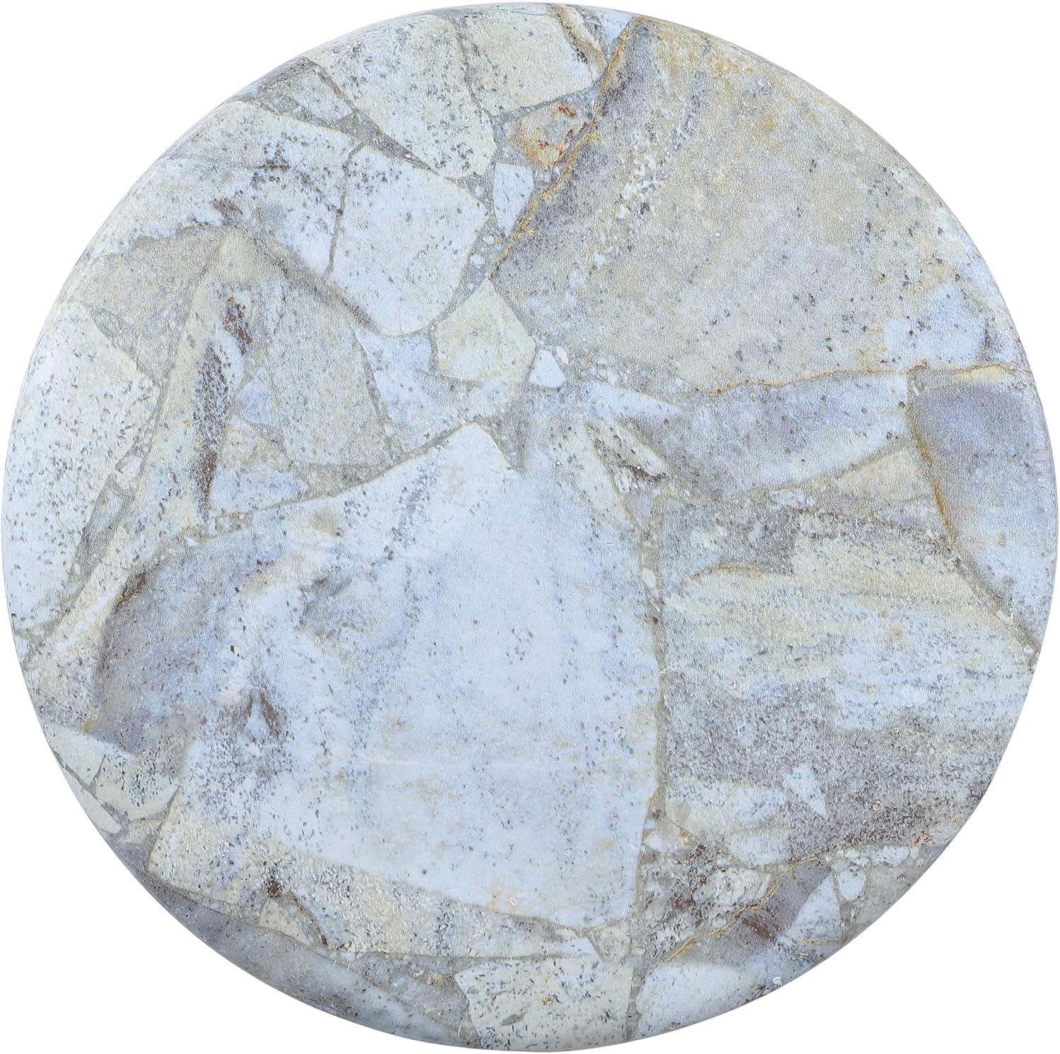 imageJONATHAN Y TBL1101A Troy 16quot Modern Minimalist Faux Marble Column IndoorOutdoor IndoorOutdoor Accent Table Modern Contemporary Minimalist Transitional for Living Room Garden Patio GrayWhiteGrayGold