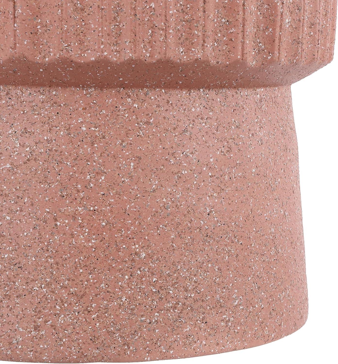 imageJONATHAN Y TBL1102C Louisa 19quot Modern Art Deco Tambour IndoorOutdoor Accent Table Art Deco Minimalist Contemporary Bohemian MidCentury Patio Garden Bathroom Living Room Pink Terrazzo FinishPink Terrazzo Finish